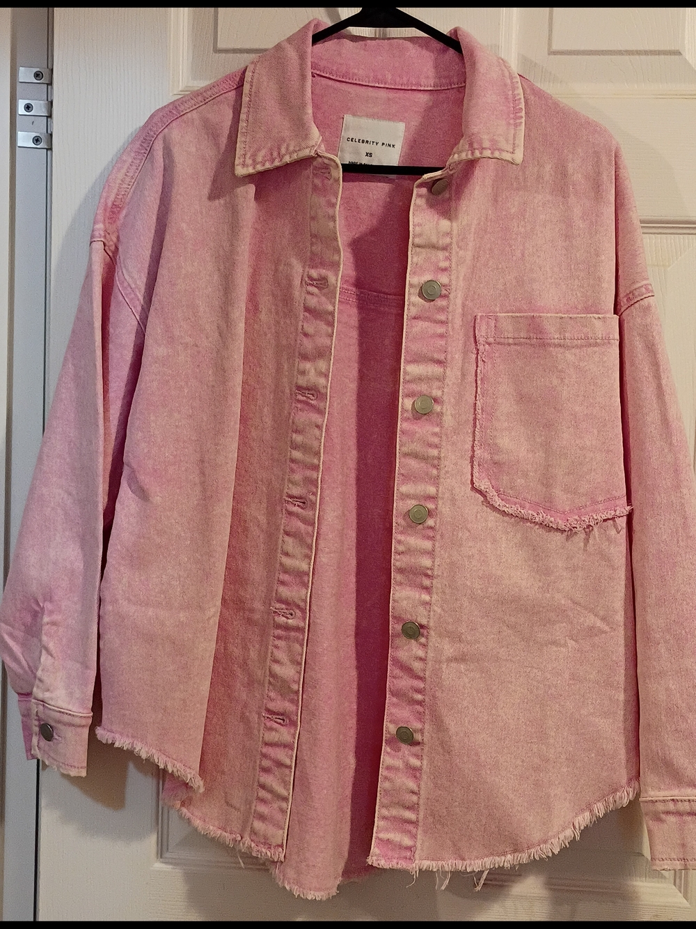 Celebrity Pink Oversized Pink Denim Shacket